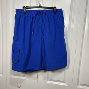 Dolfin Swim Trunks Men XXL Blue Drawstring Board Shorts Pocket Beach Pool Surf